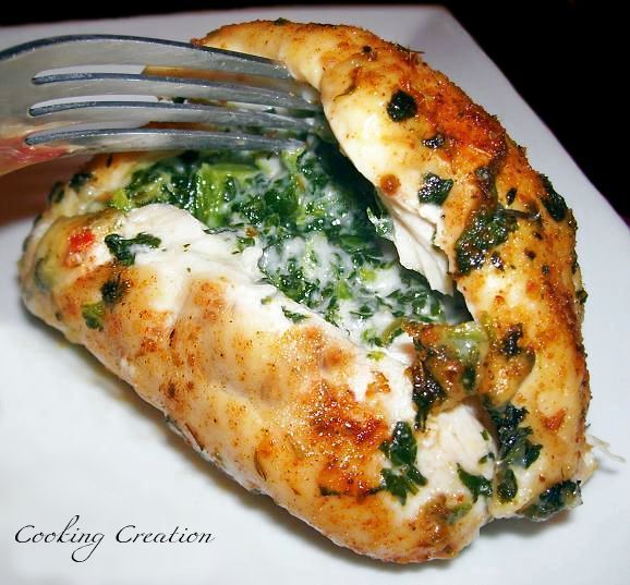 Pepper Jack Cheese & Spinach stuffed Chicken breasts (can also sub broccoli