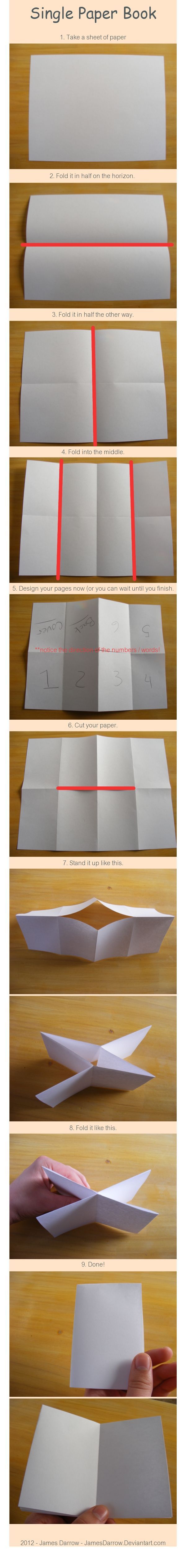 Single sheet of paper = mini book – great for writing center
