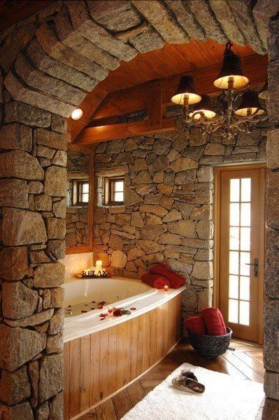 Stone/Wood bathroom