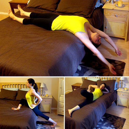 Stretches before bedtime that help to relieve stress and help you sleep better.