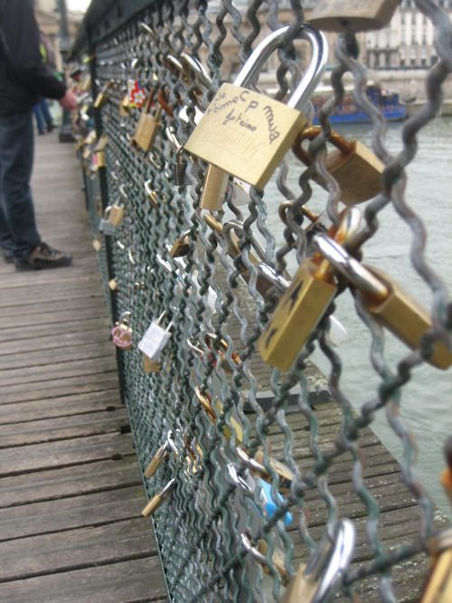 This is a bridge in Paris. You hang locks on it with the name of you & your