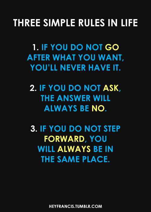 Three simples rules, I must remember these!