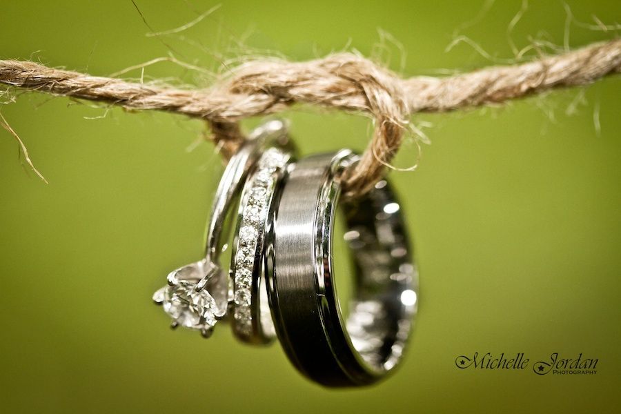 "Tie the knot" wedding ring shot