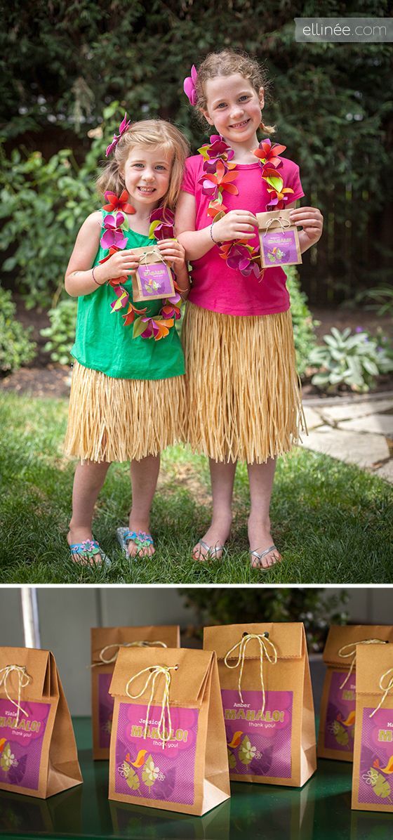 Tropical Luau Party Favor Ideas- I would tie one of the diy luau flowers from an