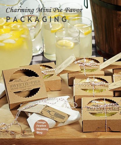 Vintage Wedding Ideas – retro packaging for mini pie favors