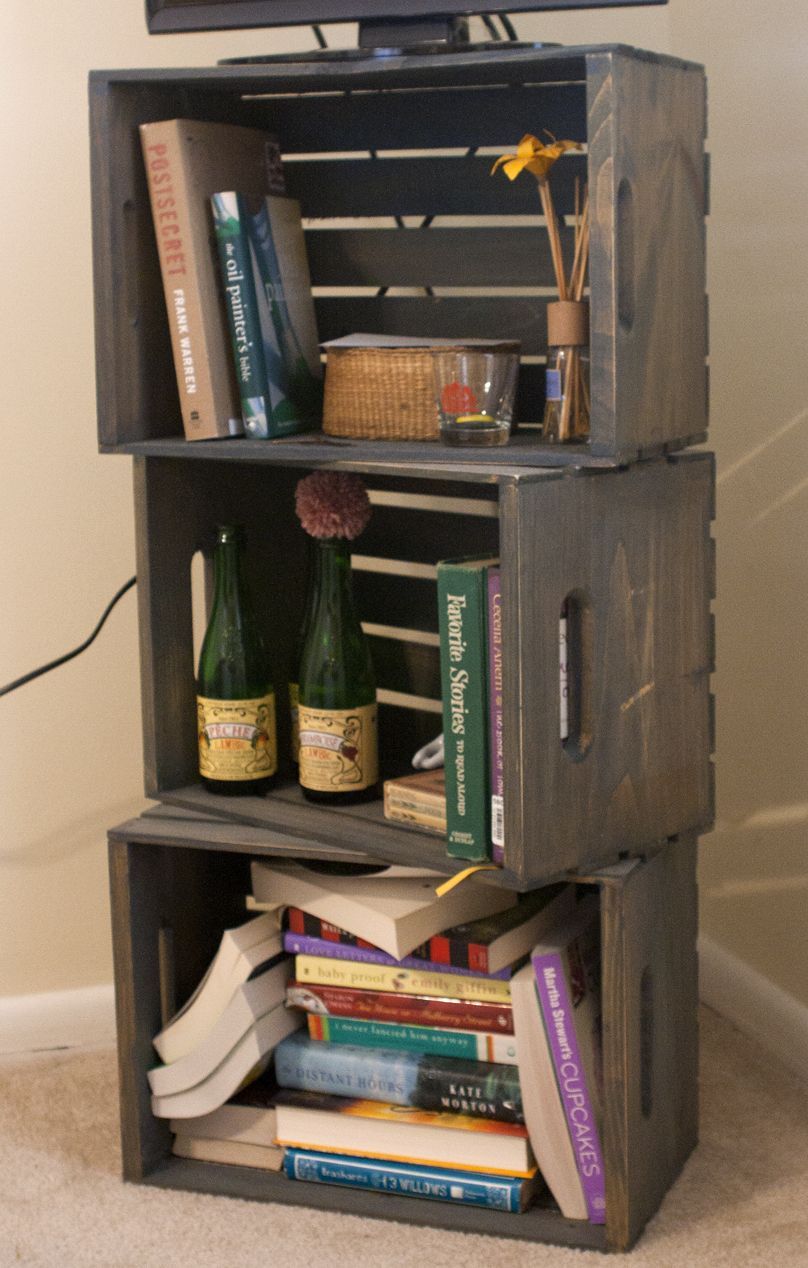 Wooden Crate Bookcase