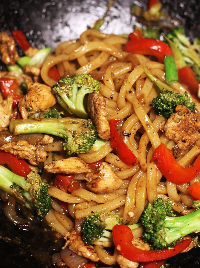 Yaki udon is a Japanese noodle stir-fry dish which can be prepared very quickly,