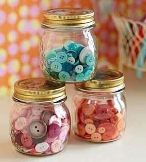~ colorful button jars ~