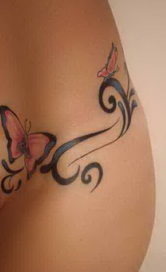 butterflies hip tattoo