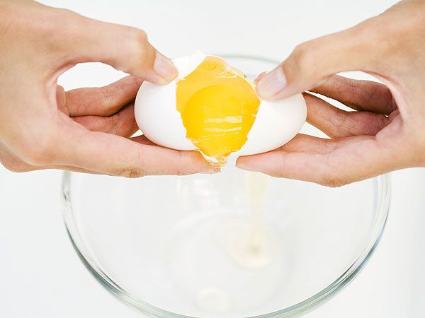 To get the eggshell out of a bowl, wet your finger and place it next to the shell. -   Baking Life-Hacks Everybody Needs To Know