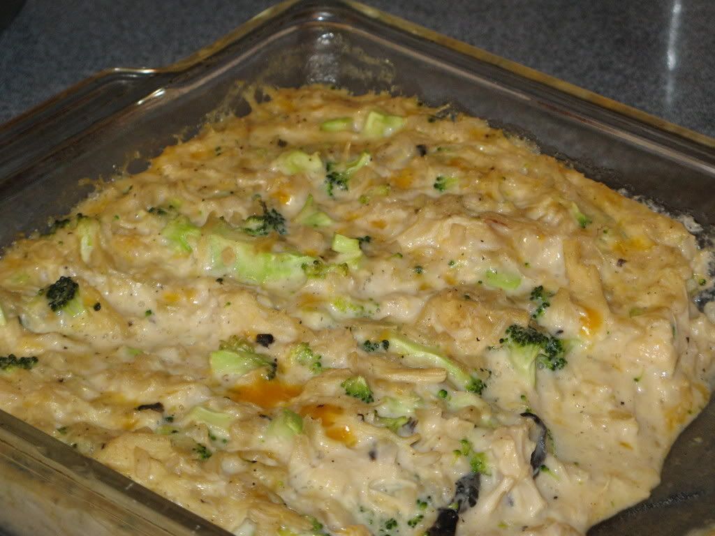 cheesy broc and rice with chicken