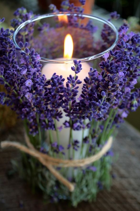 flower wrapped candles