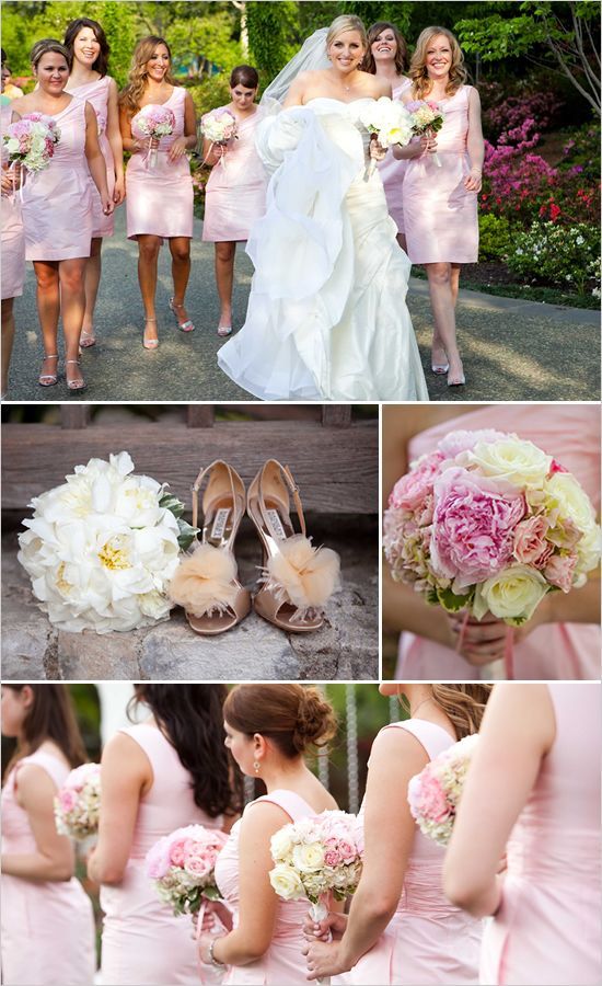 pink bridemaids dresses