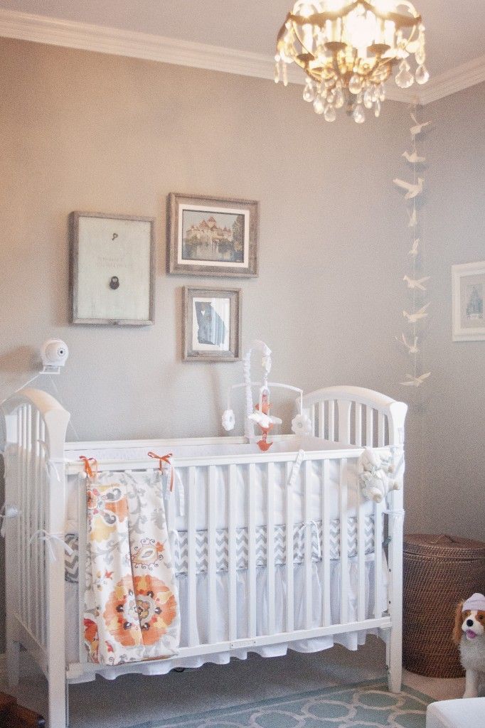 A #neutral #nursery is the perfect place for bright patterned #curtains and blan