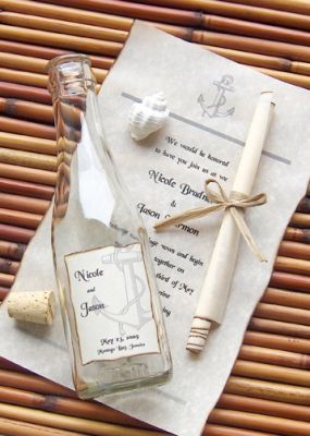 Anchors Aweigh Message In A Bottle Invitation #wedding #invitation #nautical #lo