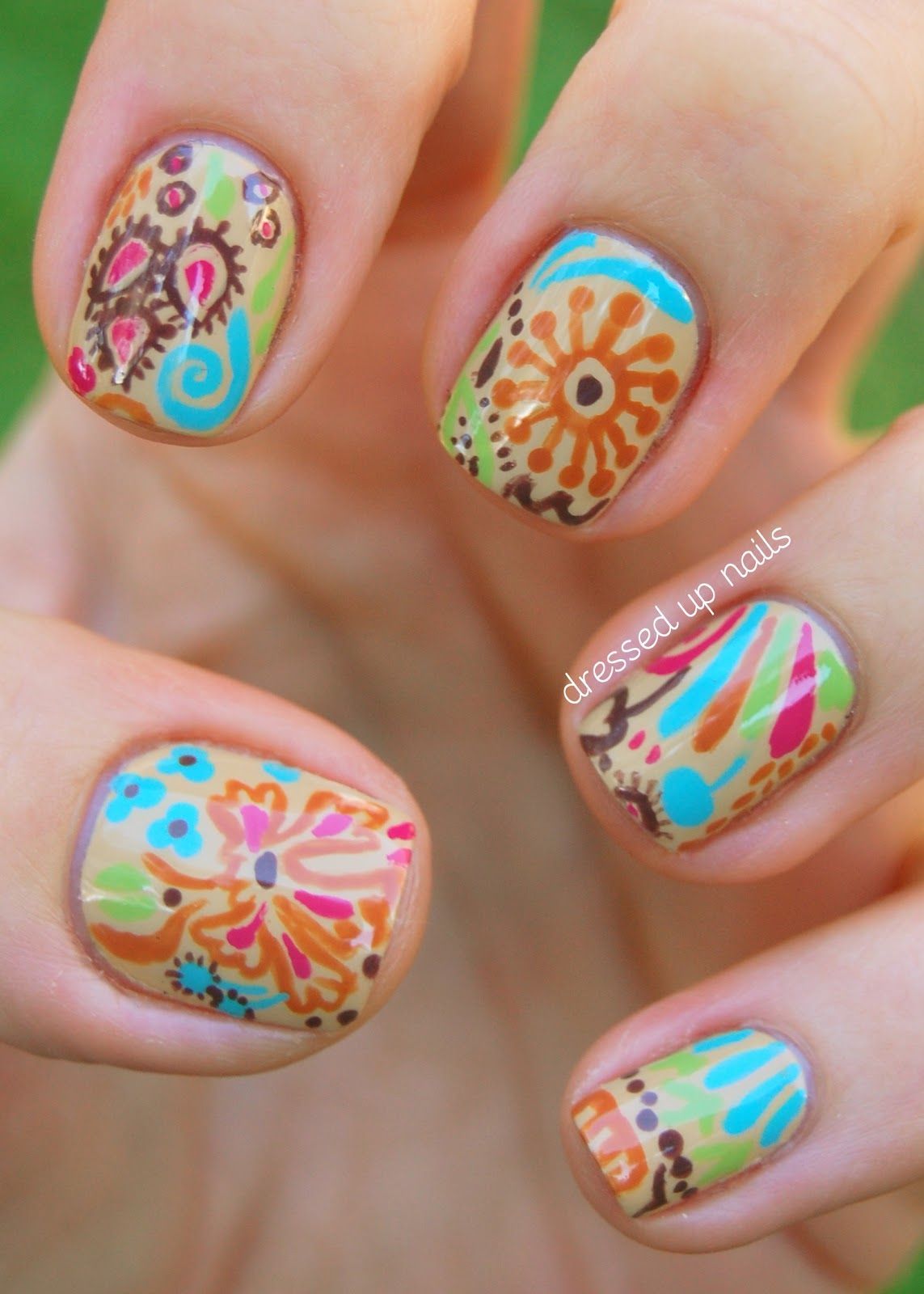 Awesome Dressed Up Nails: Fall floral nail art! pic #Nail #Art