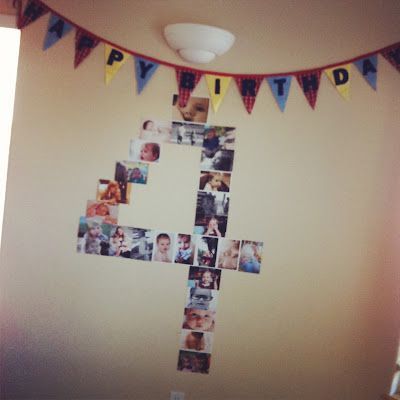 Celebrate the 4th birthday with a wall collage
