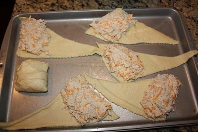 Chicken Roll Ups (chicken, cheese, cream cheese, and a packet of Hidden Valley R