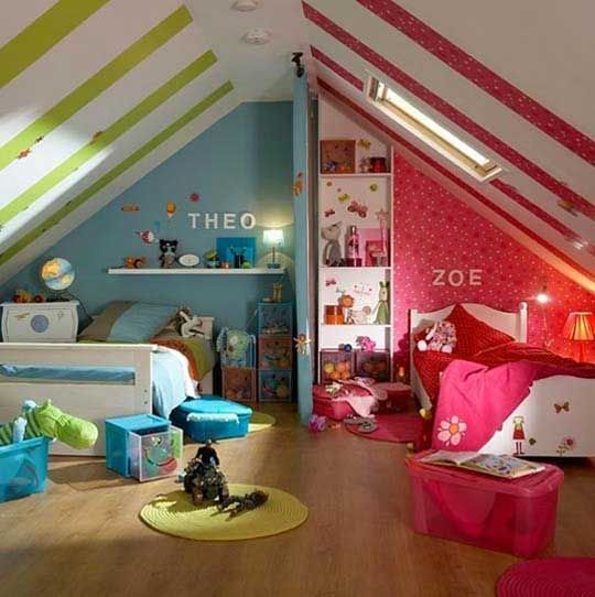 Cool idea for the girls room since they both have their favorite colors