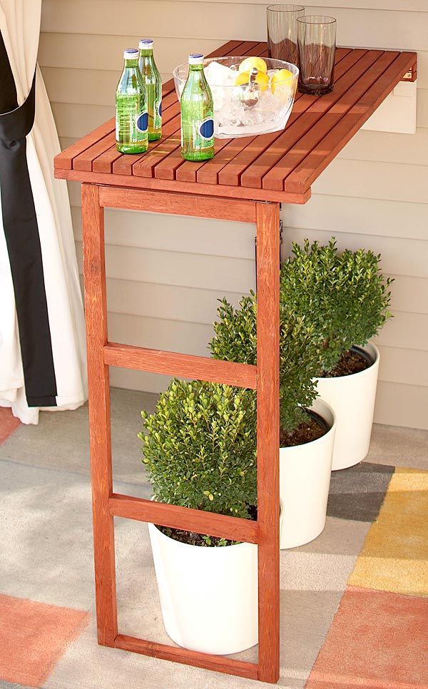 DIY–Provide extra serving space with this outdoor fold-down table. EASY instruc