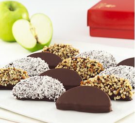 Dipped apple slices, not an entire apple – much easier to eat!