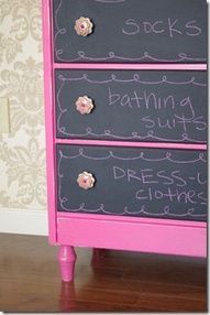 Dresser transformation with chalkboard paint! Perfect for a nursery or so your h