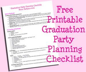 Free Printable Graduation Party Planning Checklist..pax's year!!