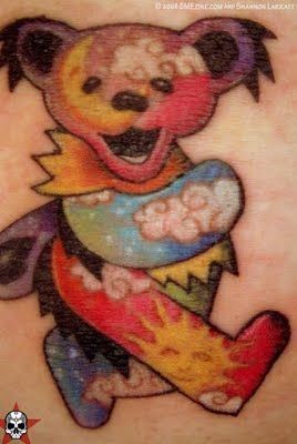 Grateful Dead Dancing Bear Sun & Moon Tattoo