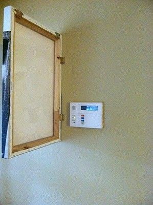 Hinged canvas – good idea if you have something in the middle of the wall that y