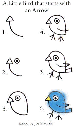 How to draw  a little bird!