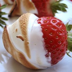 I have been obsessed with these…Campfire strawberries. Dip in marshmallow fluf