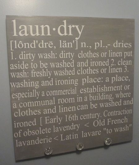 I saw this fantastic laundry sign in my latest Ballard Designs catalog.   For a