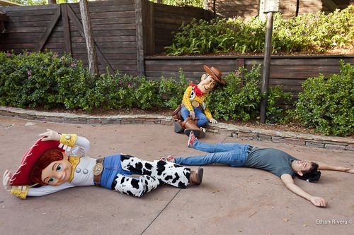If you yell "Andy's coming!" in front of Toy Story characters, the