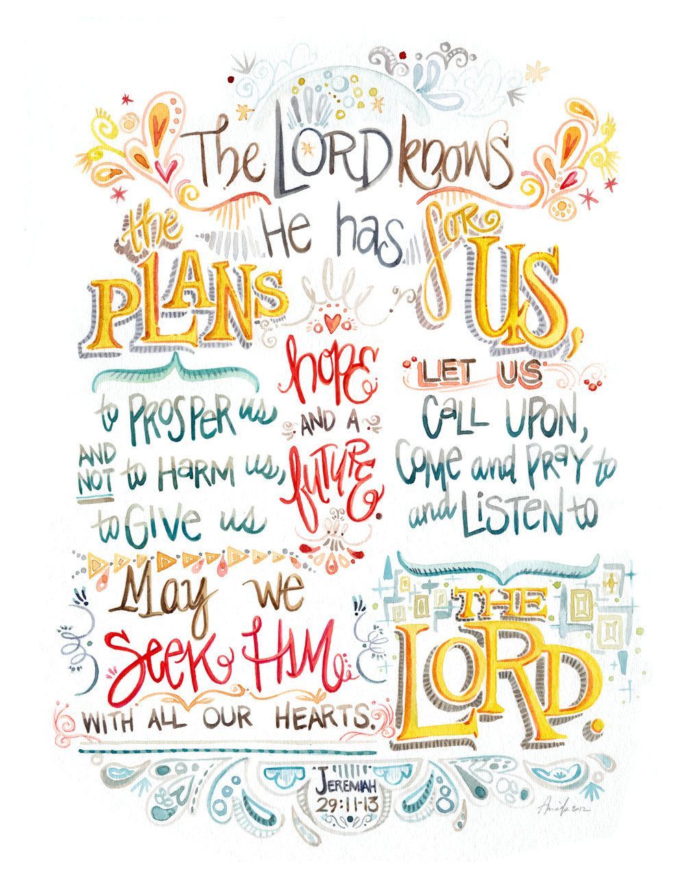 Jeremiah 29:11 watercolor.