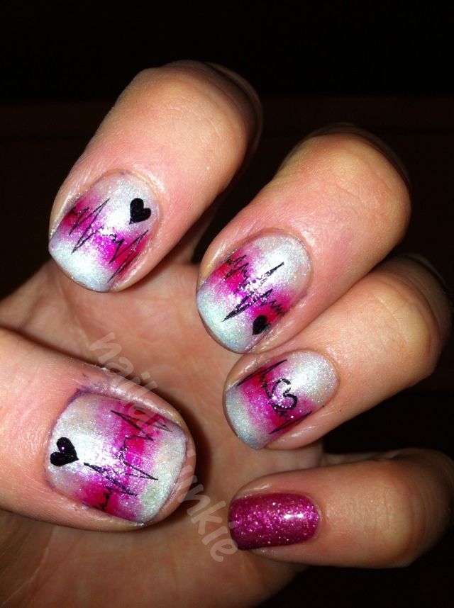 Keri B's h♥art attack gel nails created with MAC pigments. This is for