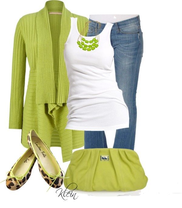 "Lime Green Cardigan" by stacy-klein on Polyvore