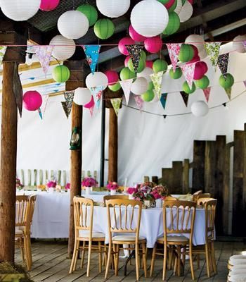 Love the #whimsical #lanterns and bunting!
