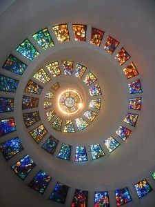 Love this idea. The library in my dream house has an entire stained glass wall,