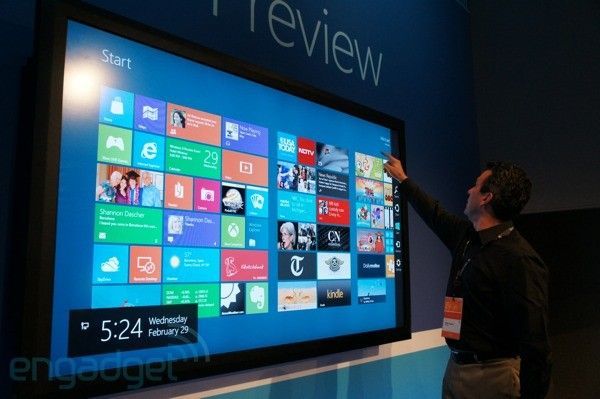 Microsoft Windows 8 on 82-inch touchscreen hands-on (video)