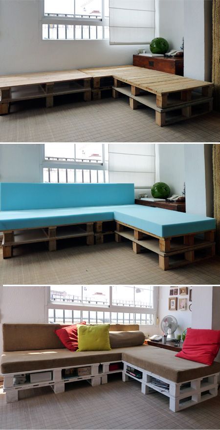 Pallet seating for outside – cool idea.