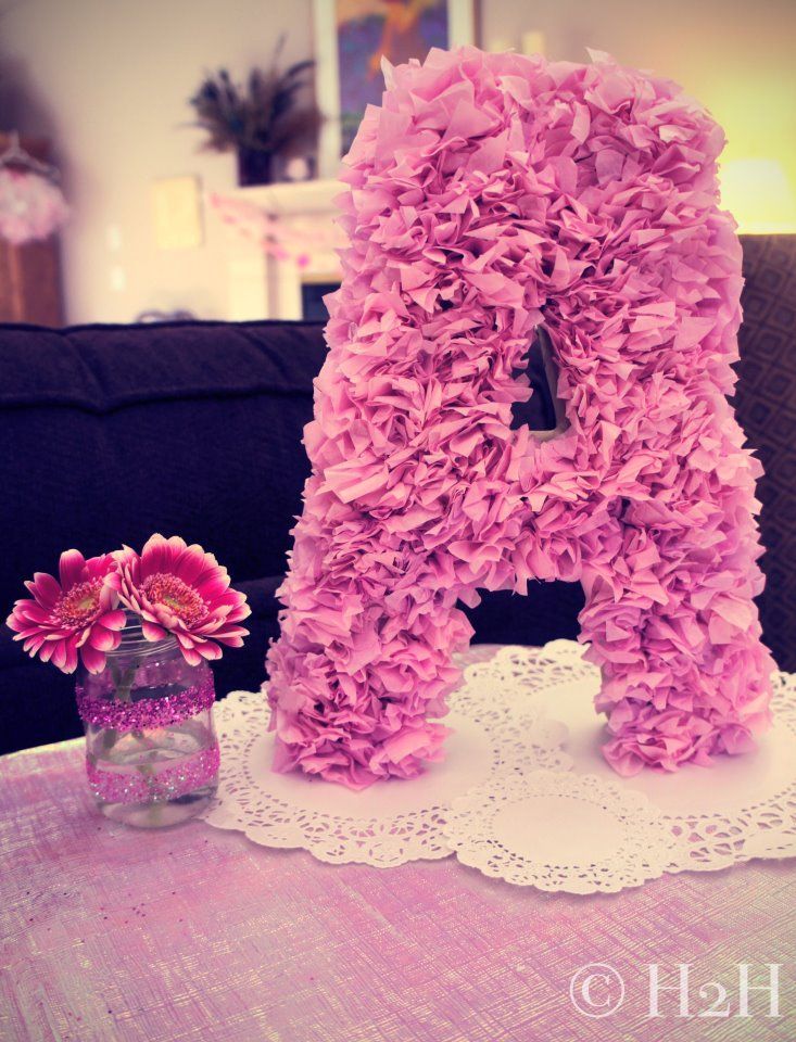 Ruffled Initial Table Decor by Hostess to the Host