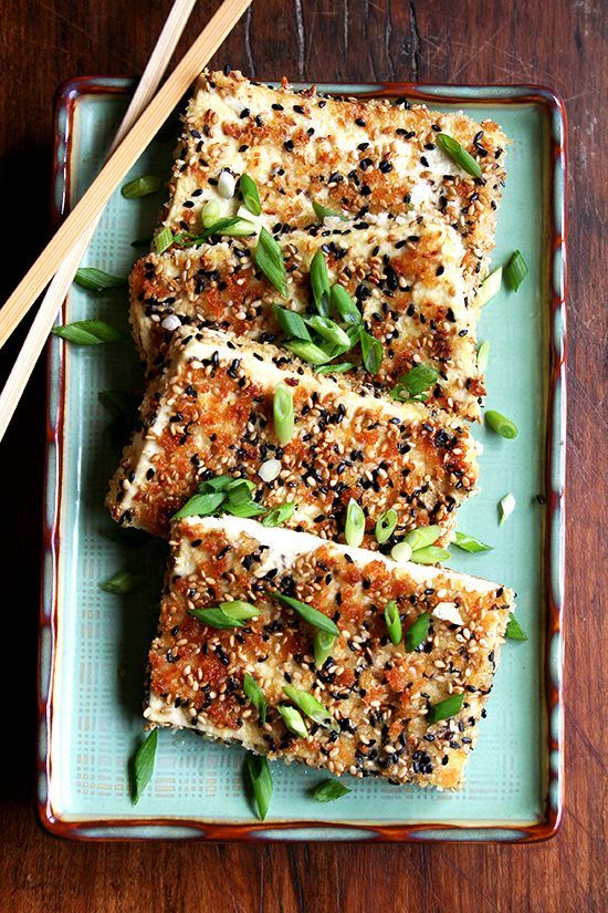 Sesame crusted tofu sounds like a healthy and tasty way to keep those resolution