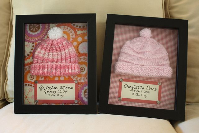 Shadow boxes with hospital hats