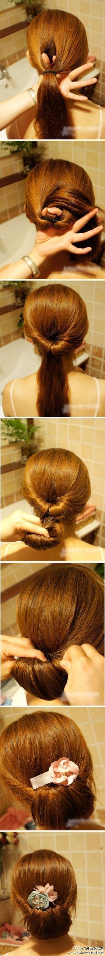 Thats easy! I can never get my hair to look good in a bun… I'm going to do