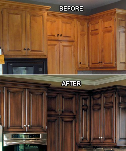 The owners of this kitchen saved big bucks giving their old kitchen cabinets a f