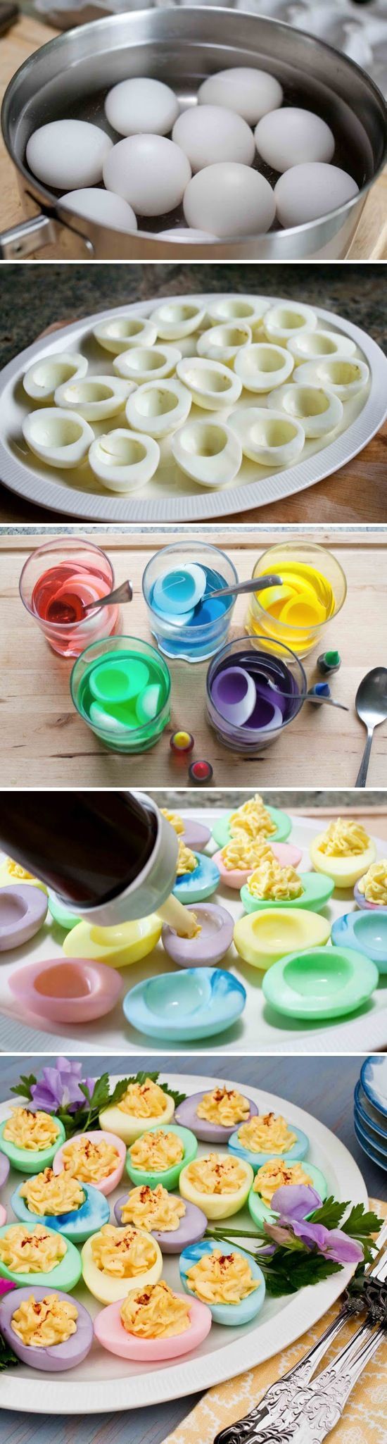 This easy Easter recipe for Colorful Deviled Eggs from Recipe by Photo is a crea