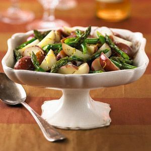 This healthy side dish showcases fresh asparagus and new potatoes with a touch o
