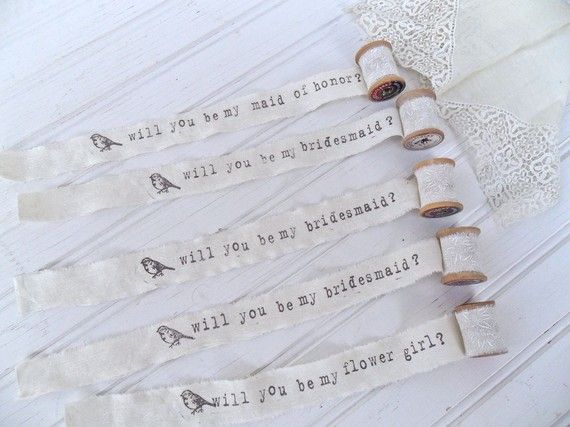 This is a cute idea – how i asked my bridesmaids – vintage spools unwrap to reve