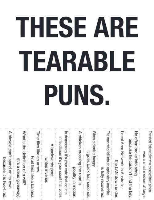 Totally tearable puns~