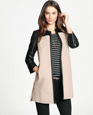 .@AnnTaylor faux #leather jacket